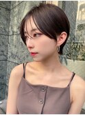 ハイライト白髪ぼかしダブルカラーインナーカラーショートボブ