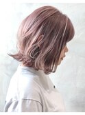 【GEEKS渋谷】ピンクアッシュ/ハイトーン/ボブウルフ/秋カラー