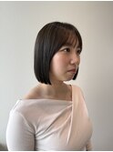 ボブ/切りっぱなしボブ/グレージュ/髪質改善ストレート/艶髪