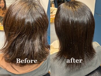 ヘッドルーム ディスティネーション(Head Room Distination)の写真/【大阪梅田/中津】カラー同時施術OK。縮毛までは…という方に◎自然なストレートでうねり・広がりをケア♪