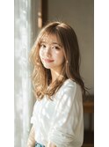 前髪あり×オリーブベージュ