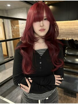 りしゅ 富雄店(RicHE TOMIO) wine red /hush cut