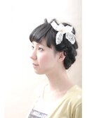 リボンを使った編みこみアレンジ♪