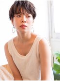 ダブルカラーで際立つブルージュヌーディーカラーショート☆