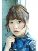 編み込みアップスタイル