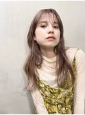 柔らかベージュ×シースルーロング