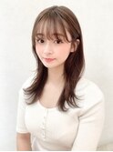 オフィスヘア・外ハネロング ☆ グレーベージュ