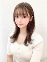 オフィスヘア・外ハネロング ☆ グレーベージュ