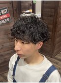 MEN’S HAIRハイライトマッシュパーマ〈理容室〉東浦和メンズ