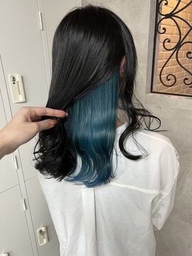 ルノン シェリー(LUNON cheliy) インナーカラー/ターコイズブルー/ブリーチカラー