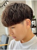 波巻きパーマメンズパーマメンズヘアツーブロックツイストパーマ