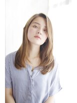 マーブルズ 横浜店(marbles)&nbsp;かきあげバング/くすみベージュ/ストレートロング[横浜]