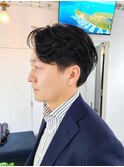 ビジネスマンヘア　ワンカールパーマ