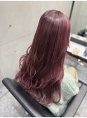 ケアブリーチバレイヤージュハイライトカシスピンク