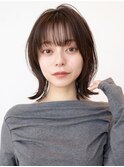 チョコグレージュ/20代30代大人かわいい/ミディアムレイヤー