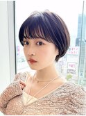 「岩田莉奈」地毛風縮毛矯正美髪髪質改善ショートボブ　新宿