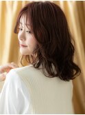 □ベビーピンクブラウン小顔波巻きウェーブ405越谷20代30代40代