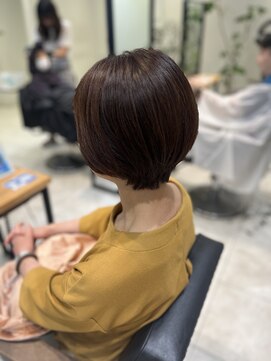 ケンジ 南林間(KENJE) ショートボブ×レイヤー×ブラウンカラー×白髪染め【南林間】