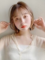 レア 表参道(L'ea) 大人ガーリーダークアッシュミディアムレイヤー似合わせカット