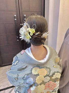 ブラウ ネイル パーティー(Blau Nail Party) ドライフラワー×金箔　和装ヘア