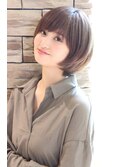 【30代・40代・50代】丸みが綺麗な小顔黒髪ショートボブ
