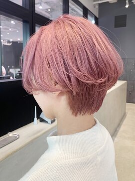 アルバム 銀座(ALBUM GINZA) ピンクショート_外ハネボブアッシュブラウンネオウルフ_ba274051