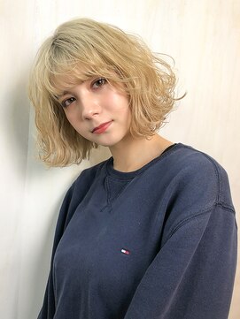 ヘアサロンエム 渋谷店(HAIR SALON M) ストリートなボブ×ことりベージュ外ハネ