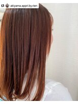 アプリバイリアン 浦和2号店(appri by Rien)&nbsp;艶オレンジブラウンカラー/Aライン/かきあげ[浦和/大宮駅]