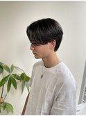 ナチュラル×センターパート×刈り上げ