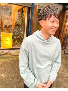 ブルー(BLUE) #BLUE 無造作メンズパーマ