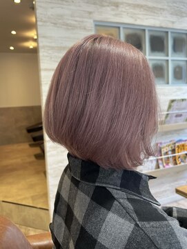 ラボヌールヘアー 宇都宮店(La Bonheur hair) モーヴピンク×前下がりボブ 【宇都宮駅/インナーカラー】