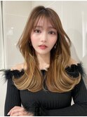 【韓国風】くびれミディ×シースルーバング