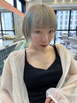 ロンドルーチェ 心斎橋(Lond luce) ダークアッシュ/ミディアムレイヤーカット［髪質改善/縮毛矯正］