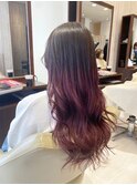 暖色グラデーションカラー ニュアンスカラー 似合わせロング