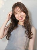 くびれシルエット/顔周りレイヤー/抜け感ロング/夏/大人可愛い