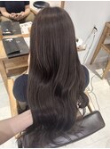 透明感オリーブグレージュゆる巻き韓国風カラーレイヤー30代20代