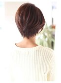 暗めカラーグランマッシュショートボブ