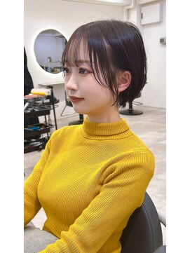 メルバイグラフ 梅田(mel by GRAFF) ショートカットxひし形ショートボブ×前髪あり20代30代40代