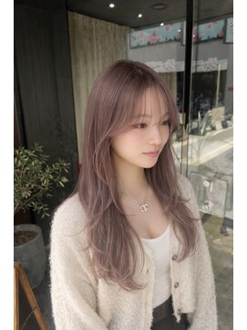 アース 栄店(HAIR&MAKE EARTH) 柔らかラベージュの透け感ロング