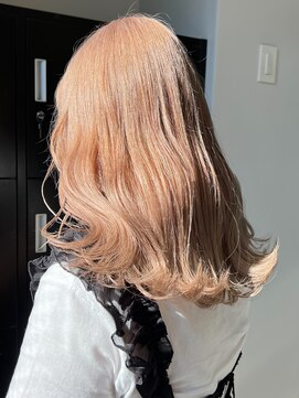 ベレーザ 川越(Beleza) 4547オレンジベージュアンブレラカラーセミロングレイヤー