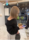 透明感ハイトーンボブ【難波 桜川/ケアブリーチ】
