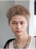 渋谷ブリーチカラーアクティブショートルーズショートメンズヘア