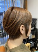 大人ミニショート×OLAPLEXカラー×ミルキーベージュ