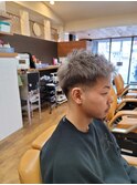 フェードツーブロックグレージュ