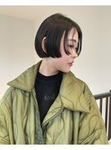 ボブパーマ/黒髪パーマ/切りっぱなしボブ/ショートボブ