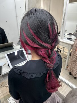 シーン(seen) ★編みおろしヘアメアレンジピンクレッドブラウン★