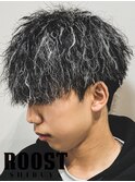 マッシュ×ツイストスパイラル+ホワイトハイライト