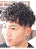 マッシュ×ラフパーマ