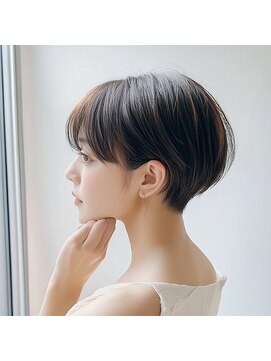 ユキオ オブ ヘアー(YUKIO of Hair) くびレイヤーエモージュピンクベージュマチルダボブミディ前髪