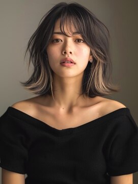 アルトリスト(Altruist Aging×HAIR&SPA) ★ダークアッシュ大人ガーリーボブ着物ミディアムレイヤーカット